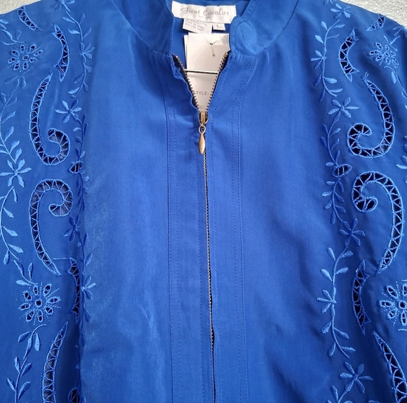 NWT Vintage Great Cavalier Royal Blue Embroidered Jacket   Size L - Picture 10 of 15